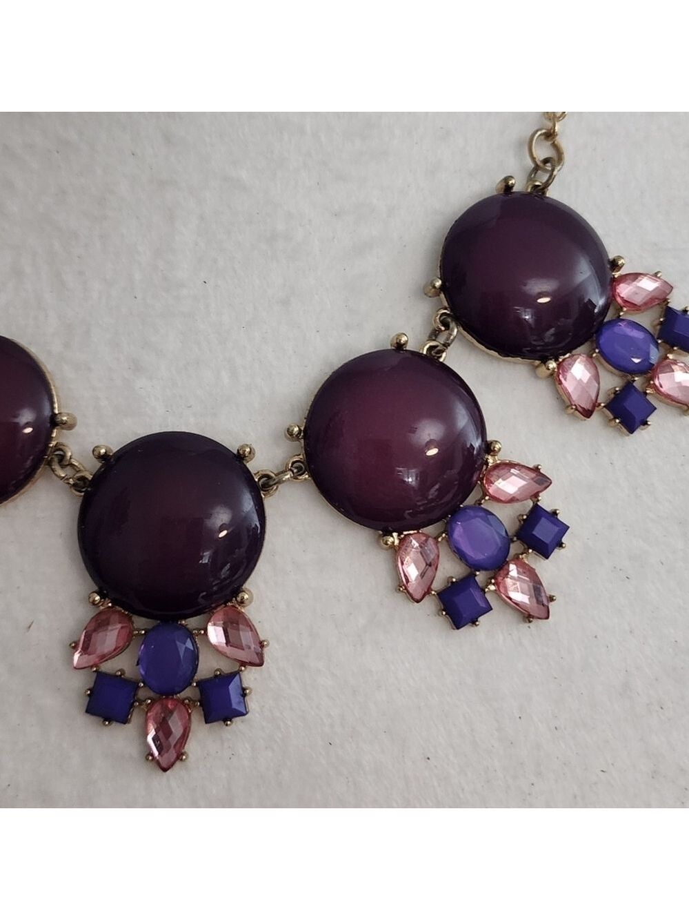 Purple Pink Statement Necklace - Picture 3 of 3